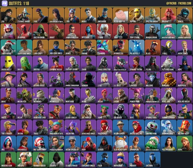 118 Skins, NFA Fortnite account