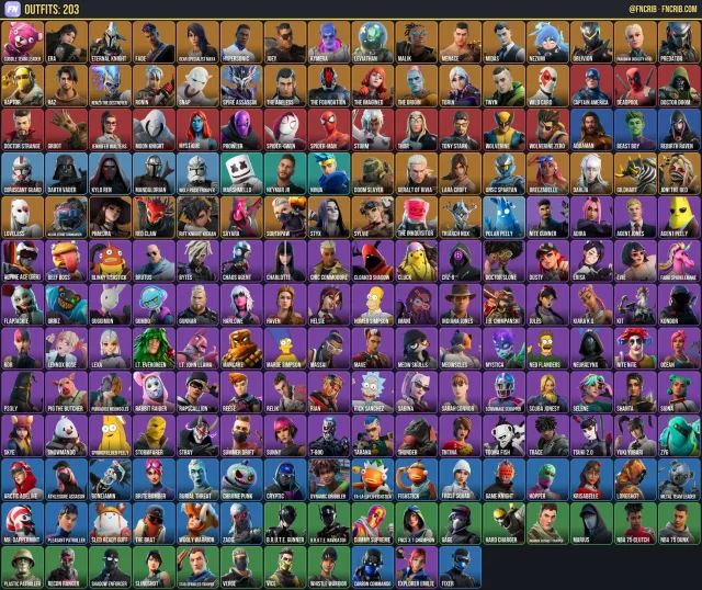 203 Skins, NFA Fortnite account