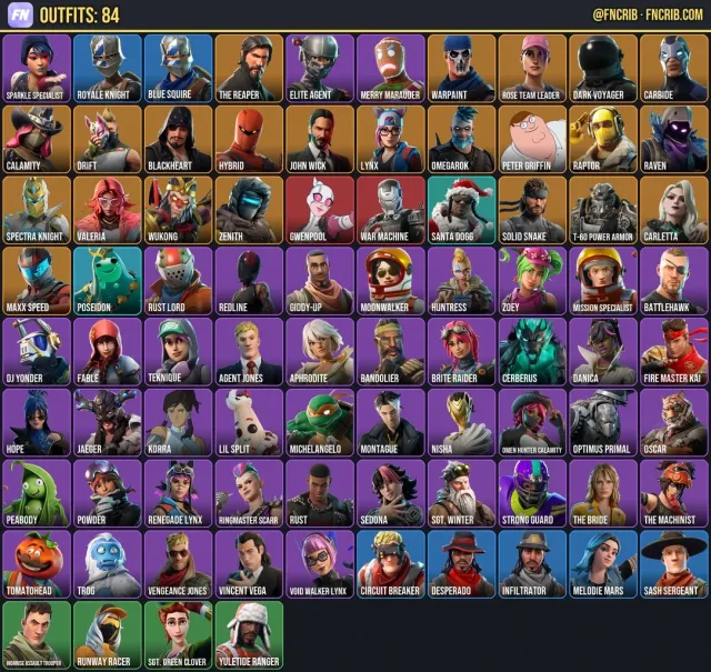 84 Skins, NFA Fortnite account