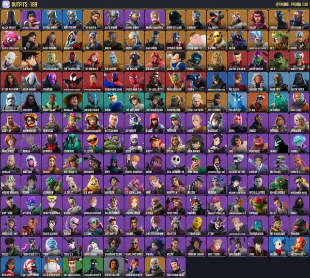 189 Skins, NFA Fortnite account
