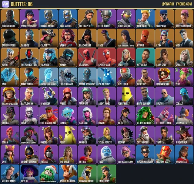 86 Skins, NFA Fortnite account