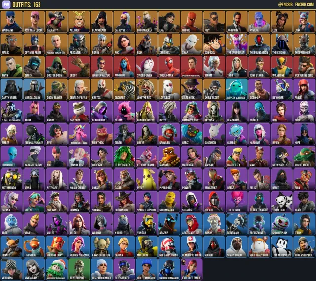 163 Skins, NFA Fortnite account