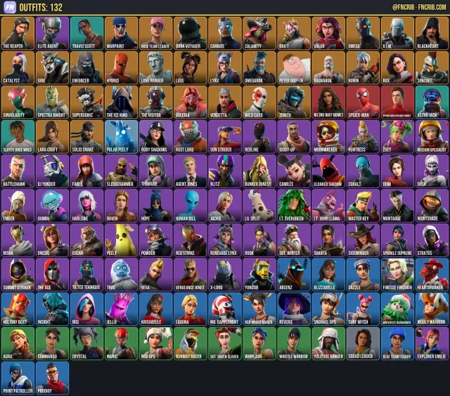 132 Skins, NFA Fortnite account