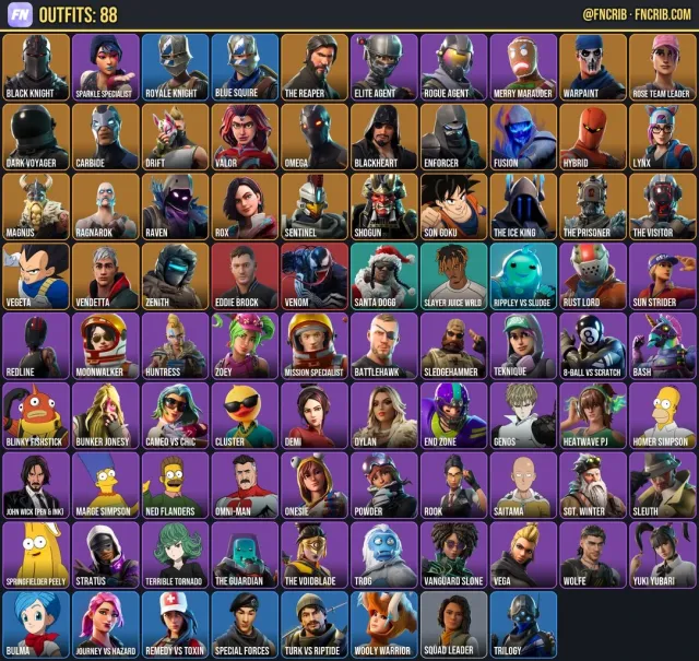 88 Skins, NFA Fortnite account