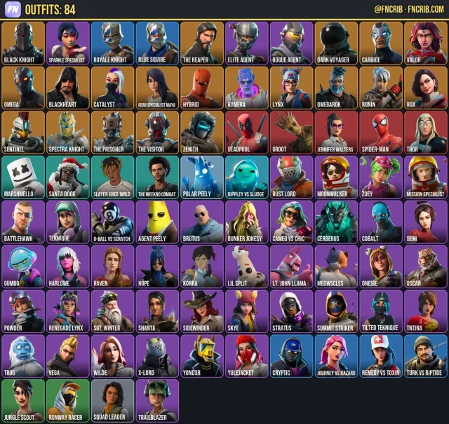 84 Skins, NFA Fortnite account
