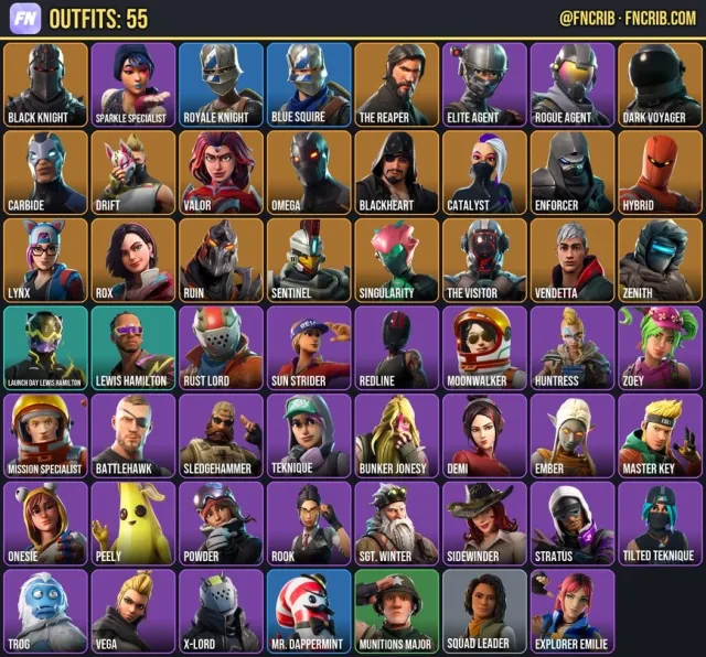 55 Skins, NFA Fortnite account