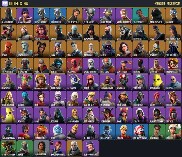 94 Skins, NFA Fortnite account