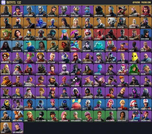 132 Skins, NFA Fortnite account