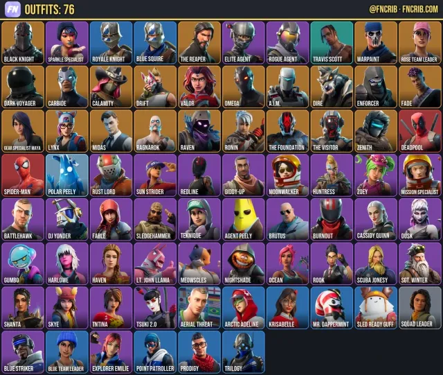 76 Skins, NFA Fortnite account