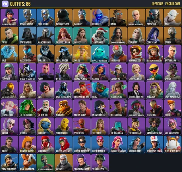 86 Skins, NFA Fortnite account