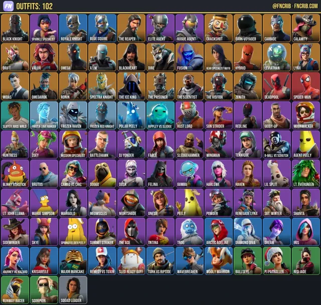 102 Skins, NFA Fortnite account