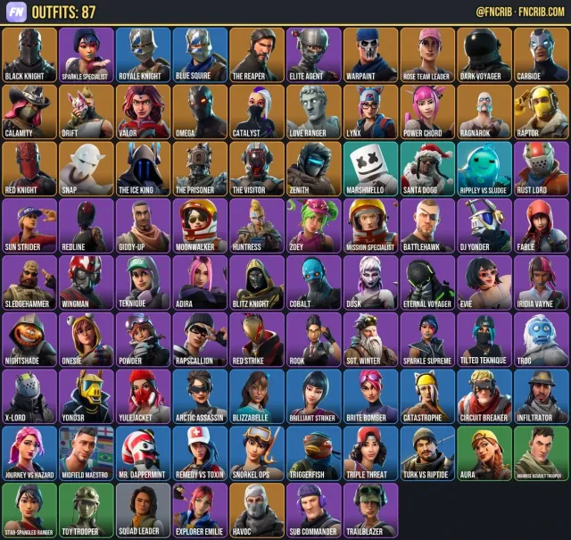 87 Skins, NFA Fortnite account