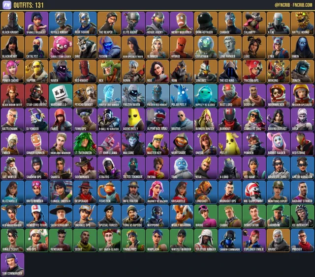 131 Skins, NFA Fortnite account
