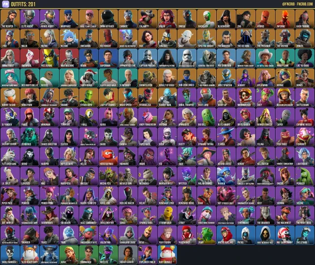 201 Skins, NFA Fortnite account