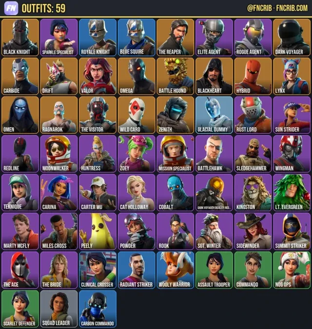 59 Skins, NFA Fortnite account