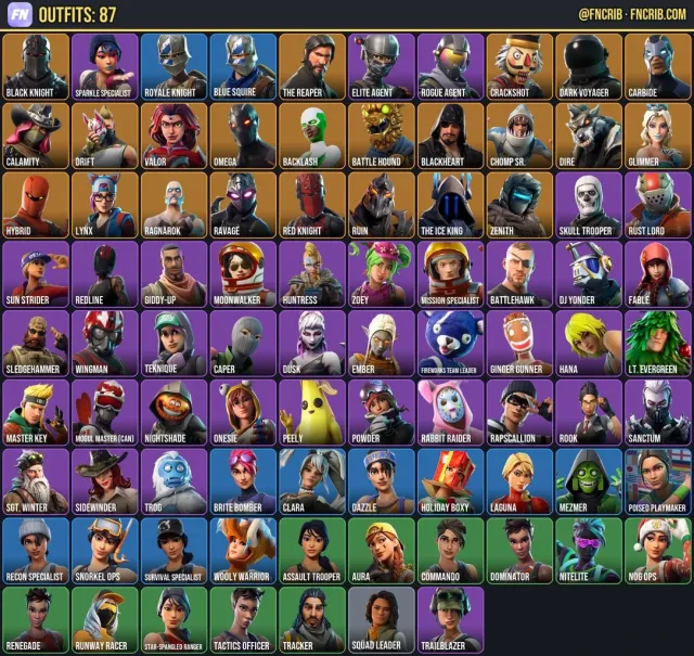 87 Skins, NFA Fortnite account