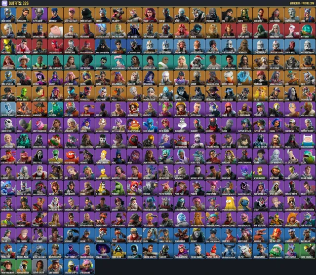 327 Skins, NFA Fortnite account