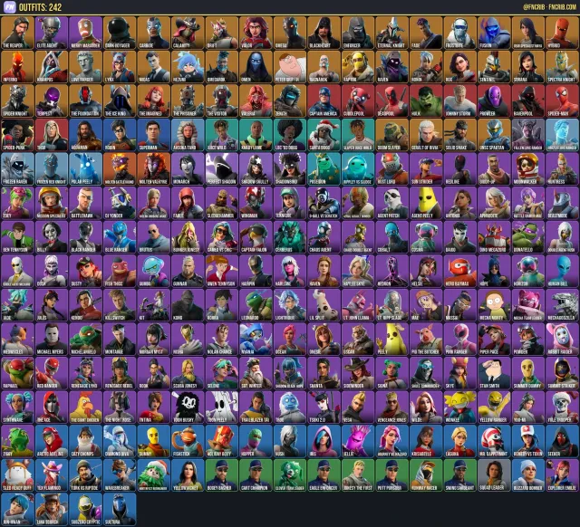 242 Skins, NFA Fortnite account
