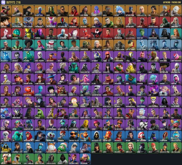 216 Skins, NFA Fortnite account