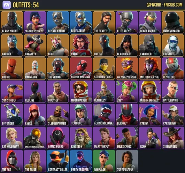54 Skins, NFA Fortnite account