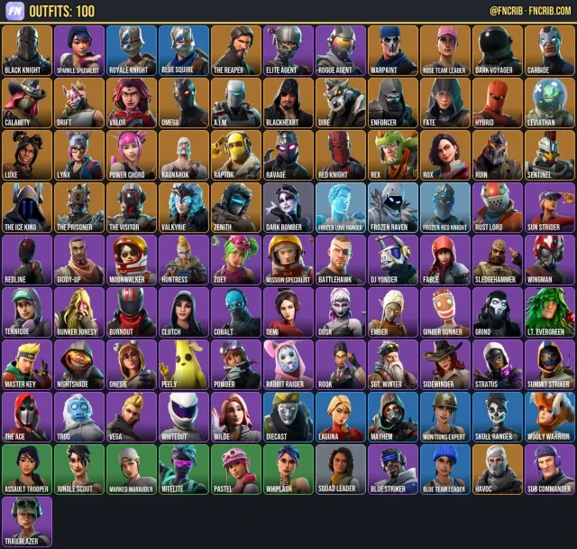 100 Skins, NFA Fortnite account
