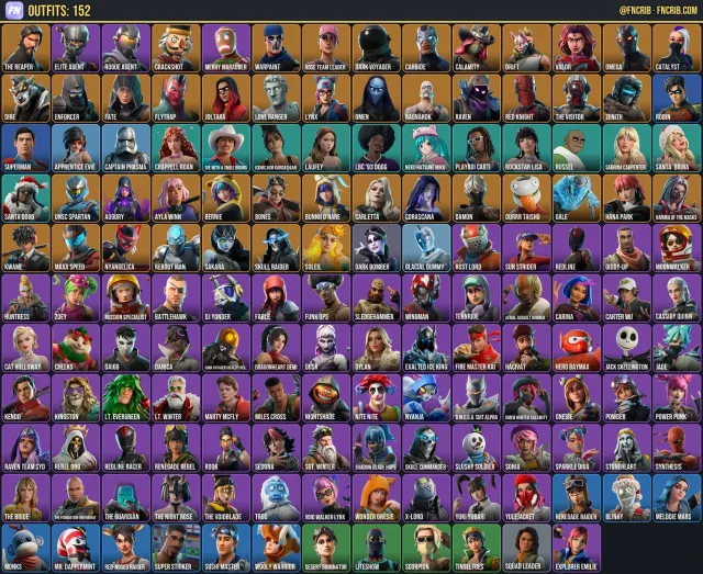 152 Skins, NFA Fortnite account