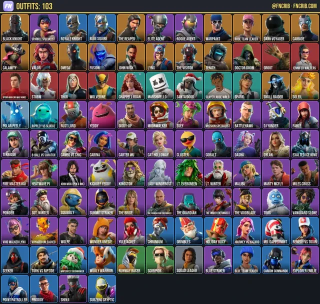 103 Skins, NFA Fortnite account