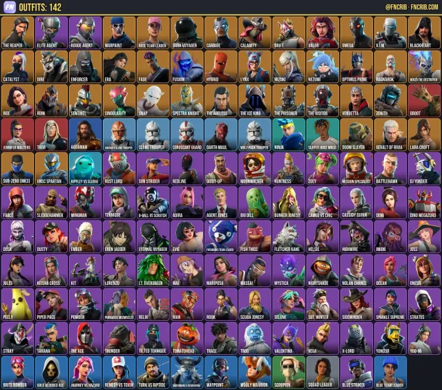 142 Skins, NFA Fortnite account