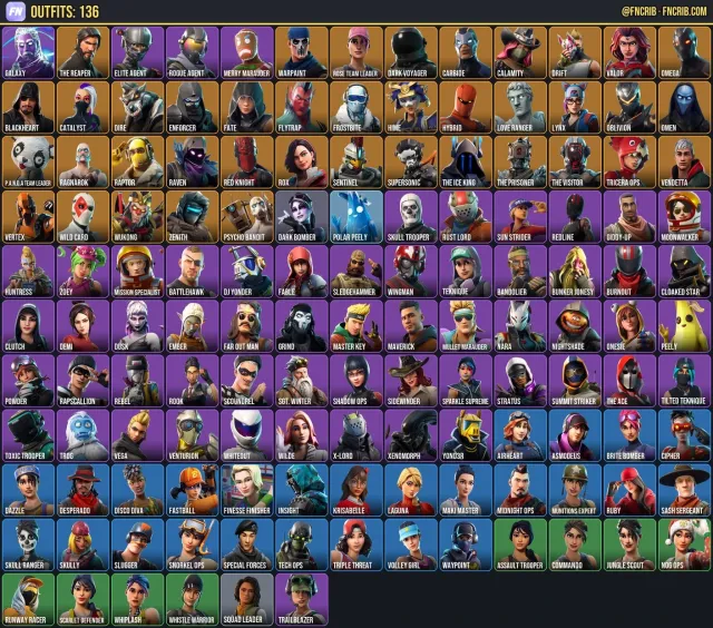 136 Skins, NFA Fortnite account