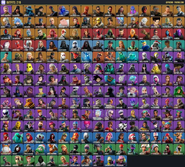 219 Skins, NFA Fortnite account
