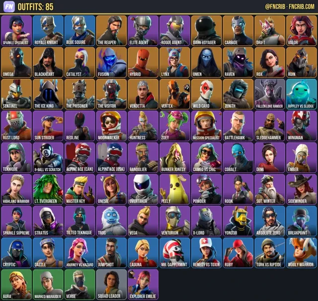 85 Skins, NFA Fortnite account
