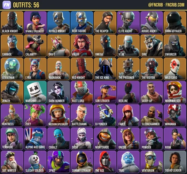 56 Skins, NFA Fortnite account