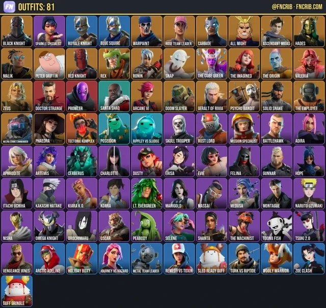 81 Skins, NFA Fortnite account