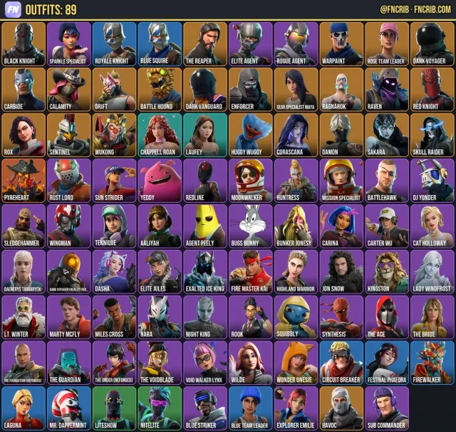 89 Skins, NFA Fortnite account