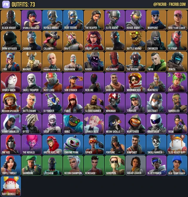 73 Skins, NFA Fortnite account