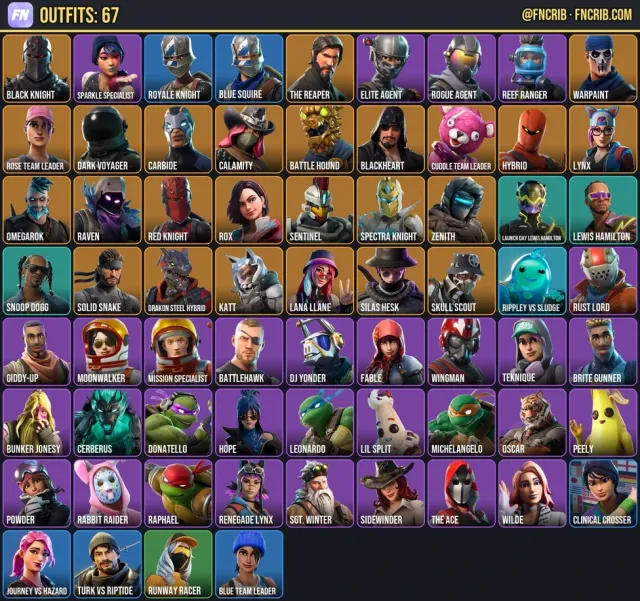 67 Skins, NFA Fortnite account