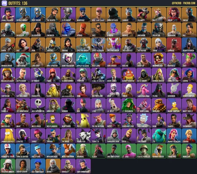 136 Skins, NFA Fortnite account