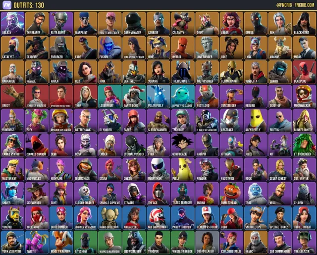 130 Skins, NFA Fortnite account