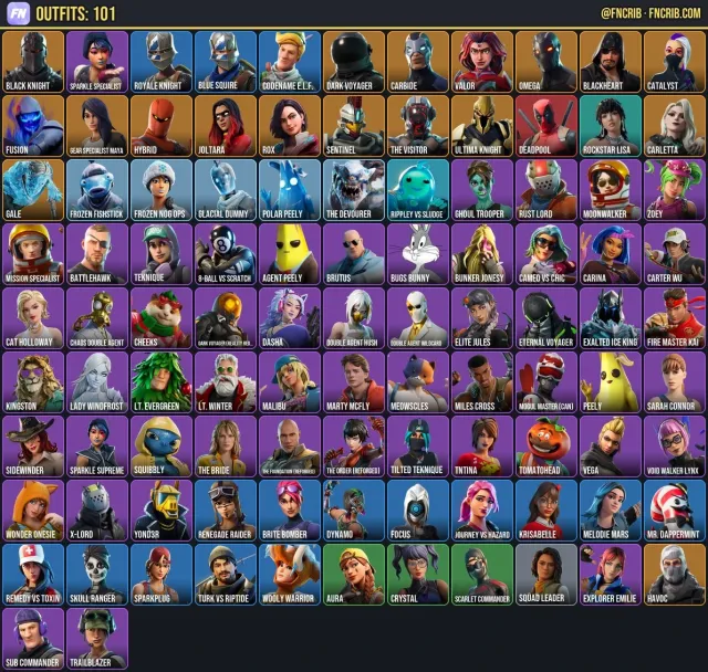 101 Skins, NFA Fortnite account