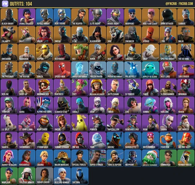 104 Skins, NFA Fortnite account