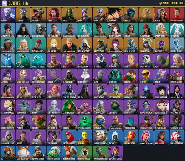116 Skins, NFA Fortnite account