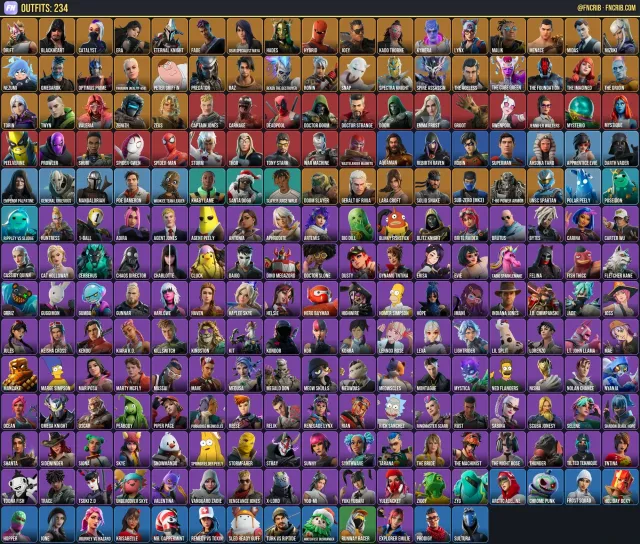 234 Skins, NFA Fortnite account