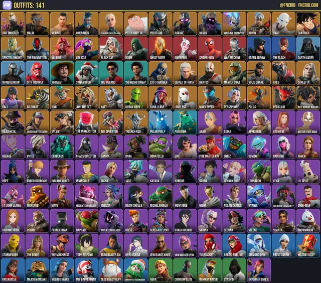 141 Skins, NFA Fortnite account