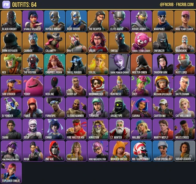 64 Skins, NFA Fortnite account