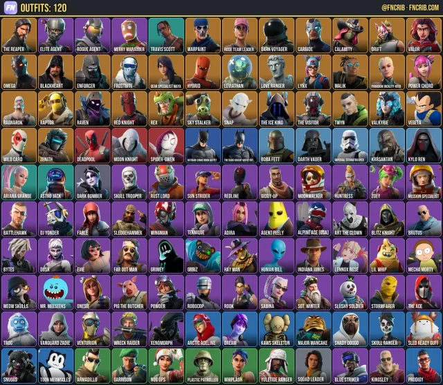 120 Skins, NFA Fortnite account