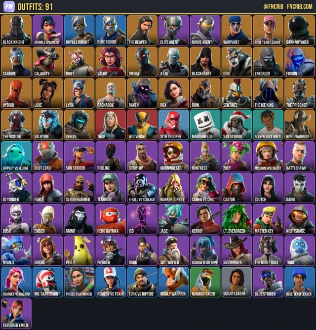 91 Skins, NFA Fortnite account