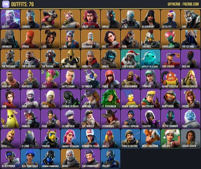 76 Skins, NFA Fortnite account