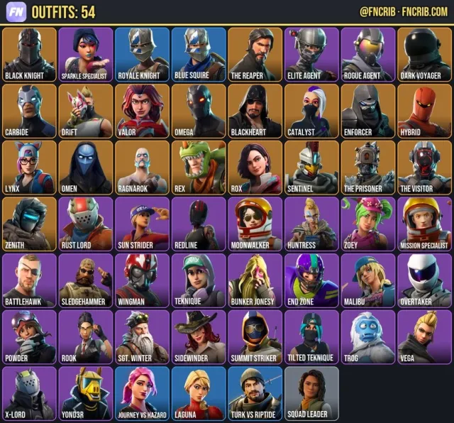 54 Skins, NFA Fortnite account
