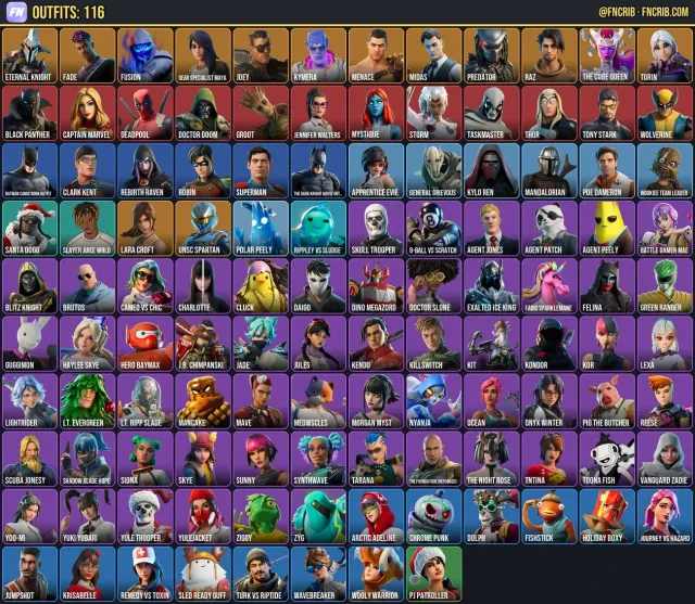 116 Skins, NFA Fortnite account