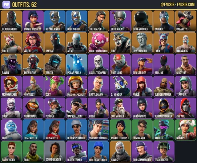 62 Skins, NFA Fortnite account